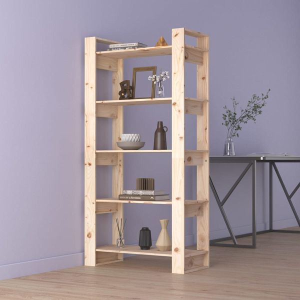 vidaXL Bücherregal/Raumteiler 80x35x160 cm Massivholz, 813909