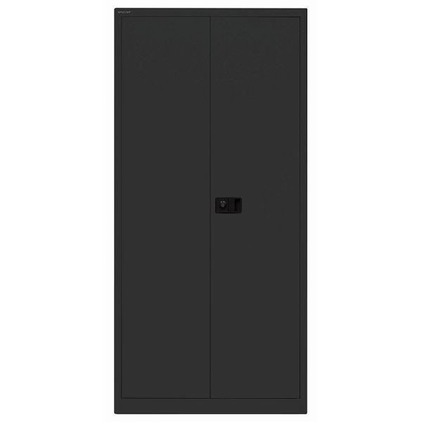 Bisley Flügeltürenschrank UNIVERSAL, 4 Fachböden für 5 Ordnerhöhen, Breite 914 mm, Tiefe 400, 133 schwarz antibakteriell, 80kg je Fachboden, E782A04G133