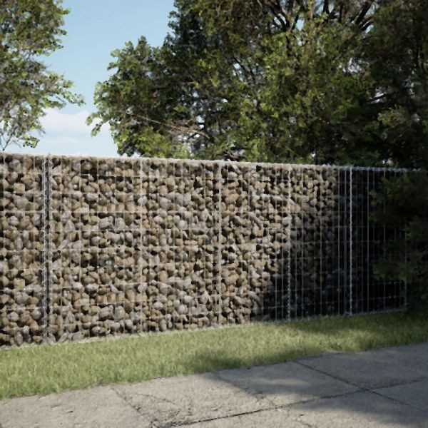 vidaXL Gabione mit Deckel 200x50x100 cm Verzinktes Eisen, 3295143