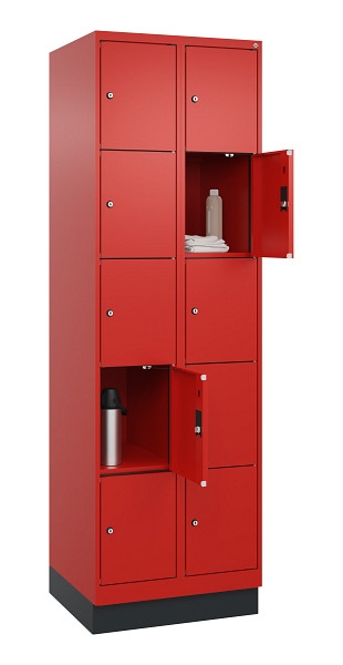 C+P Schließfachschrank Evolo PLUS, mit Sockel, 10 Fächer, 1950x600x500mm, 3020/3, 049020-205 S10025