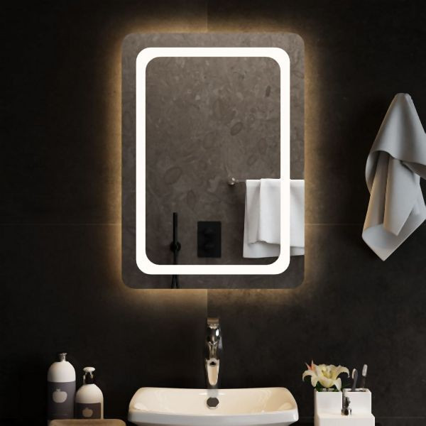 vidaXL LED-Badspiegel 50x70 cm, stilvoll, IP65, Kosmetik, 3154093