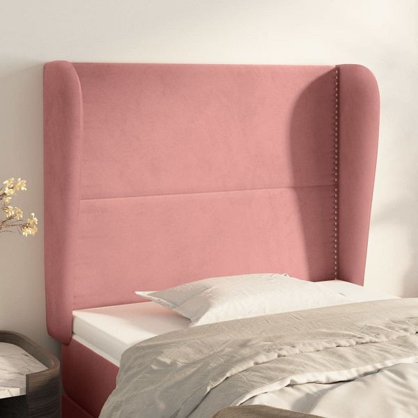 vidaXL Kopfteil mit Ohren Rosa 83x23x118/128 cm Samt, 3117851
