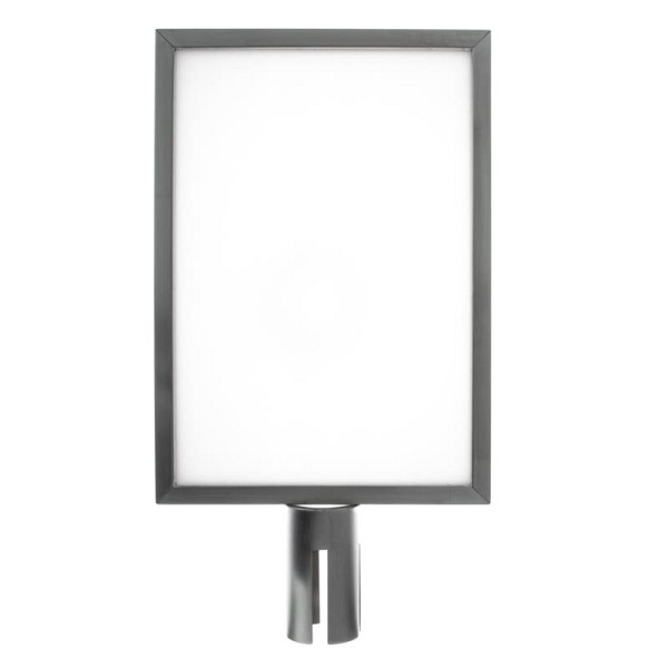 ALLPAX STOPPO Info-Tafel, hoch, für Zugbandständer, A3, silber matt, 10002115;604