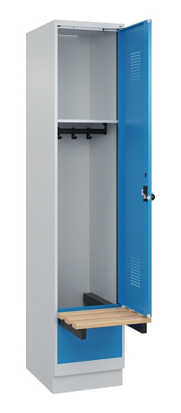 C+P Spind Evolo PLUS, 1 Abteile, 1950x400x815mm, 7035/5012, Drehriegel, 049040-12 S10007
