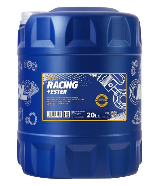 MANNOL Motoröl 7902 Racing+Ester 10W-60, VE: 20 l, MN7902-20