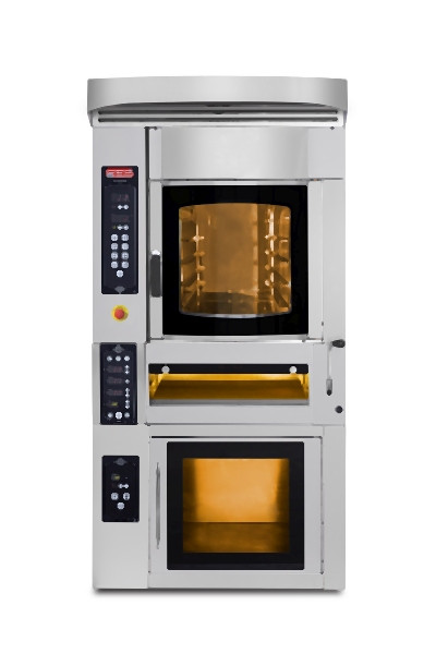 SGS Gastro Kombidämpfer mit rotierendem Wagen (Heißluftofen + Pizzaofen), PM-D-K 5+4