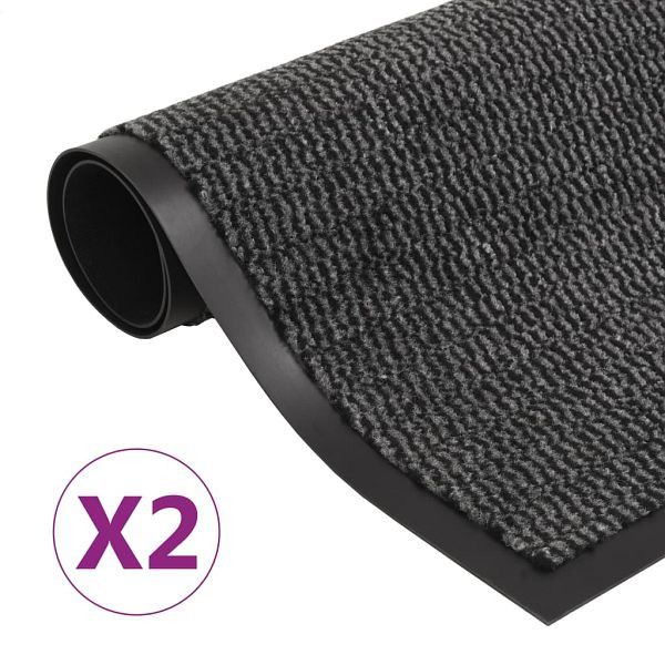 vidaXL Schmutzfangmatten 2 Stück Rechteckig Getuftet 80x120cm Anthrazit, 3051609