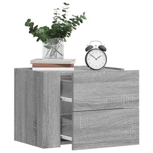 vidaXL Wand-Nachttische 2 Stück Grau Sonoma 45x30x35 cm, 848336