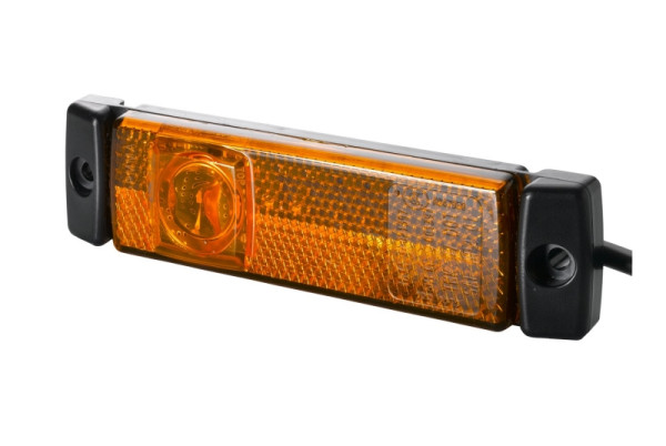 HELLA Seitenmarkierungsleuchte, LED, 24V, Schraubanschluss/Anbau, gelb, LED-Lichtfarbe: gelb, 180mm, AMP, 2-polig, links/rechts, 2PS 008 645-887