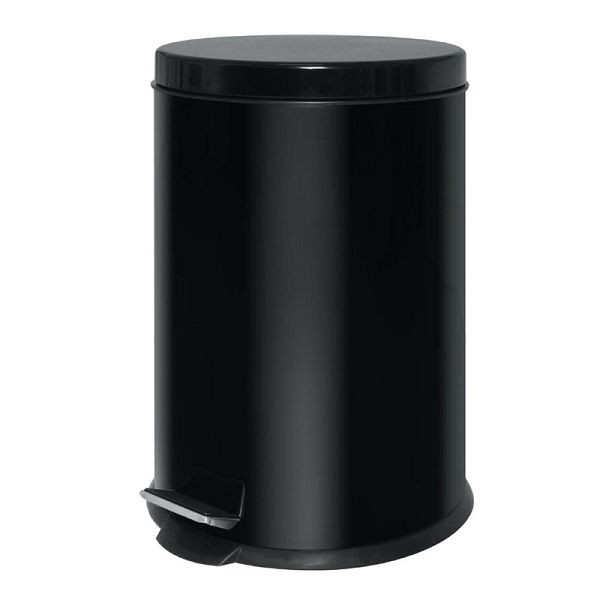 Bolero Edelstahl Pedaleimer schwarz 20L, Edelstahl, GG978