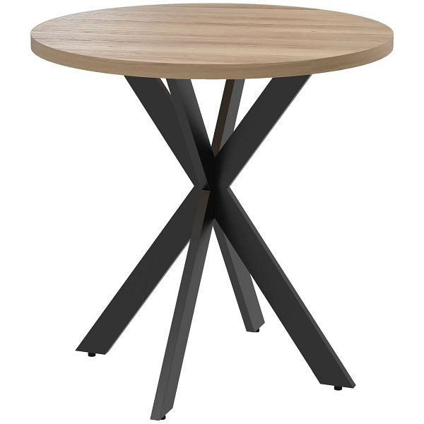 HOMCOM Esstisch 75 x 75 cm rund Küchentisch für 2-4 Personen modern Esszimmertisch mit Spinnenfuß Braun, 835-579V81BN