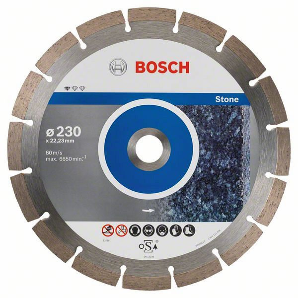 Bosch Diamanttrennscheibe Standard for Stone, 230 x 22,23 x 2,3 x 10 mm, 10er-Pack, 2608603238