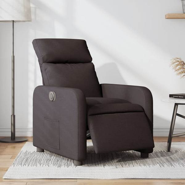 vidaXL Relaxsessel Elektrisch Dunkelbraun Stoff, 3206686