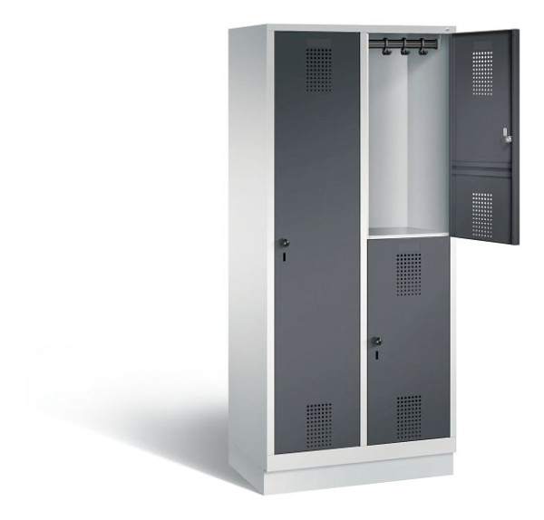 C+P Kombi-Spind Evolo, H1800xB810xT500mm, Farbe: Lichtgrau / Schwarzgrau, 48620-22 S10038