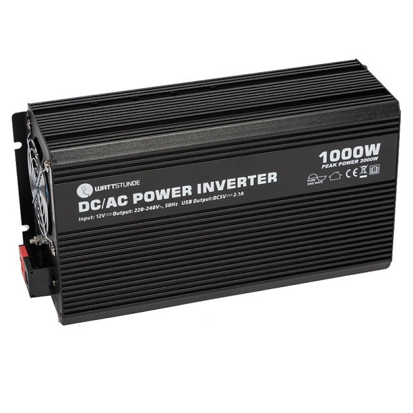 WATTSTUNDE 1000W / 2000W 12V Sinus Spannungswandler WS12/1000SI, 301-11000
