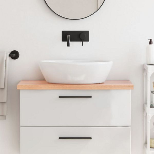 vidaXL Waschtischplatte Hellbraun 80x30x(2-4) cm Massivholz Behandelt, 3156114