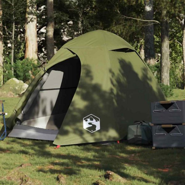 vidaXL Kuppel-Campingzelt 2 Personen Olivgrün Wasserdicht, 4009612
