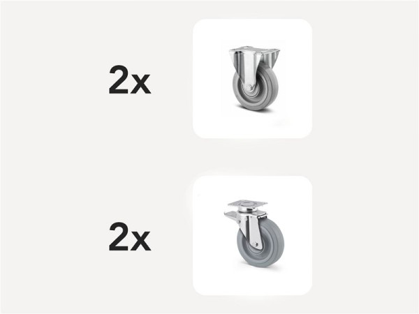 Kongamek Austausch Rollenset elastisch, Zubehör Kippbehälter, 144-2-TC