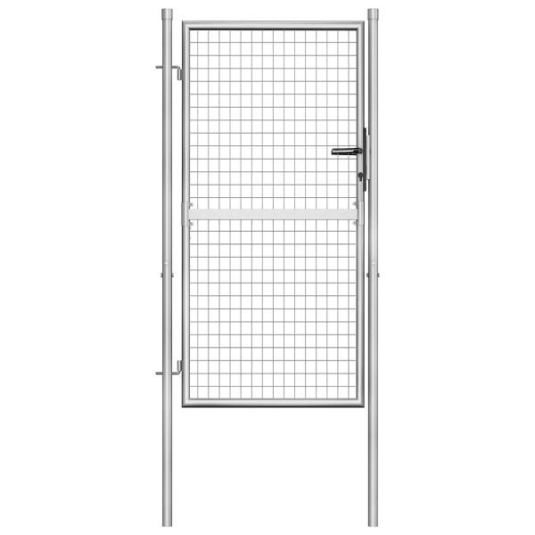 vidaXL Gartentor Verzinkter Stahl 105x200 cm Silbern, 144758