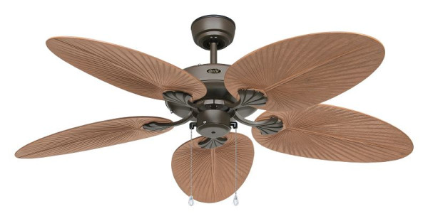 CasaFan Deckenventilator Outdoor Classic Lack bronze-Kunststoff Palme/Rattan, 513294