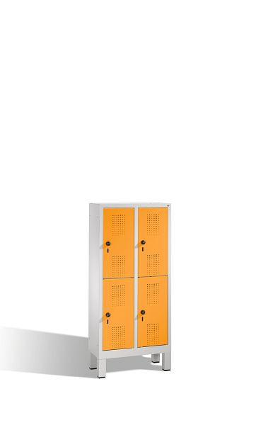 C+P Kindergarten-Spind Evolo, 4 Fächer, H1350xB610xT300 mm, Grau, 483103-20 S10030