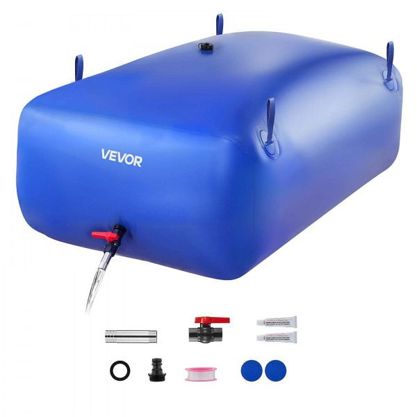 VEVOR Wasserblasen Aufbewahrungsbehälter 540 L, 1000D PVC, ideal für Camping, Gartenbewässerung, RV & Notfälle, blau, CSDLSPVCB5400I9A3003V0