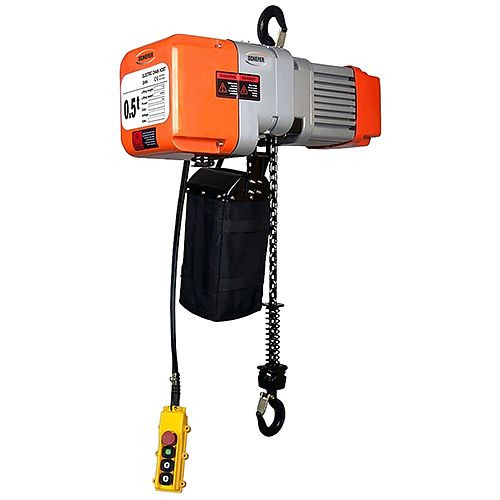 Schefer Elektrokettenzug EKZ Eco Prof 0,25 t 1-strängig Hubhöhe 3 m / Steuerkabel 5,5 m inkl. Anschlusskabel ca. 50cm (ohne Stecker), 2010535EKZ1025E