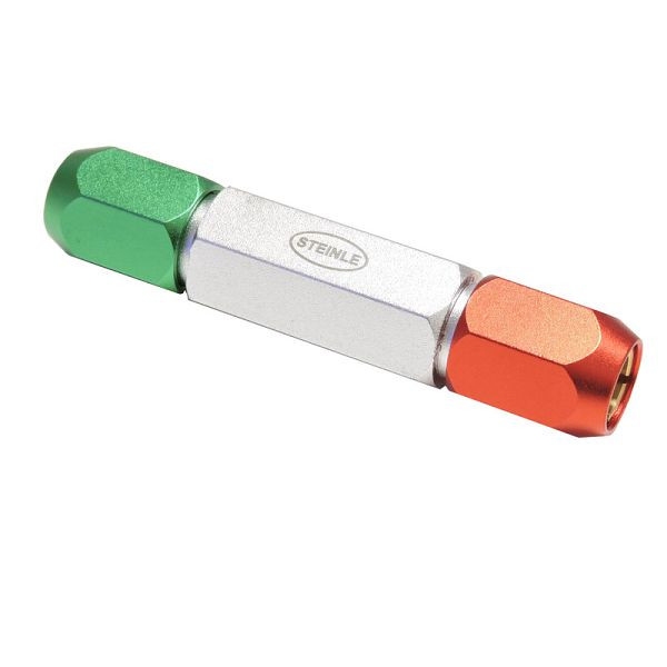 STEINLE Alu Prüfstifthalter 9,00, 9,99 mm, mit Doppel-Spannung, Rot/Grün, 43110240