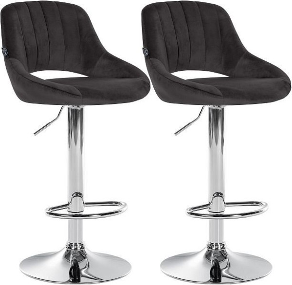 CLP Barhocker Milet Samt C, schwarz, VE: 2 Stück, 324458