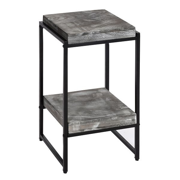 Mendler Blumentisch HWC-K71, Blumenregal Beistelltisch Pflanzregal, MDF Metall, dunkelgrau, 61cm, 96843