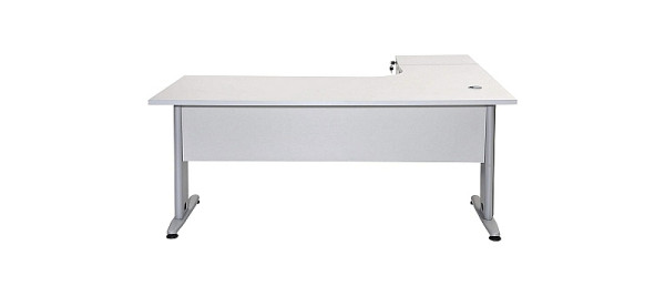 Mades Winkelschreibtisch Dona, Grau Dekor, 180 cm x 120 cm x 74 cm, inkl. Beistellcontainer, links gewinkelt, MAD1014160GR L