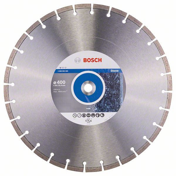Bosch Diamanttrennscheibe Standard for Stone, 400 x 20,00/25,40 x 3,2 x 10 mm, 2608602604