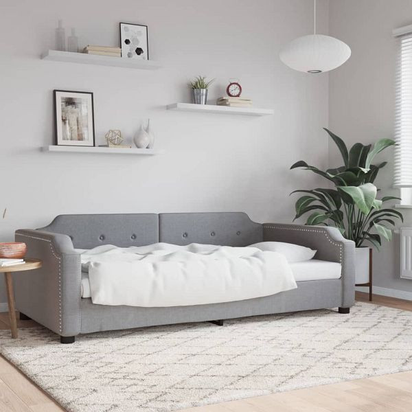 vidaXL Tagesbett Hellgrau 80x200 cm Stoff, Polyester, 354200