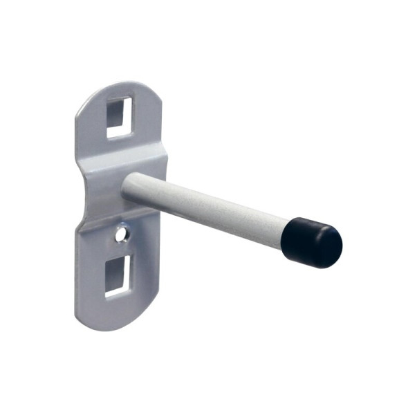 ADB Werkzeughalter mit geradem Hakenende, passend für Eurolochung (10x10 mm / 38x38 mm), Ø: 6mm, Farbe: alu, RAL 9006, 50mm, 23110
