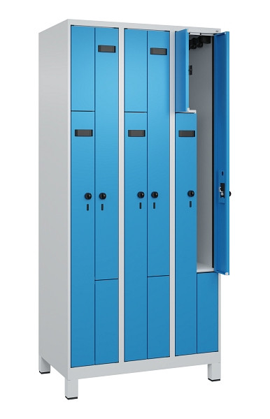C+P Z-Spind Evolo PLUS, Füße, 6 Fächer, 1950x900x500mm, 7035/5012, Drehriegel, 049013-306 S10001