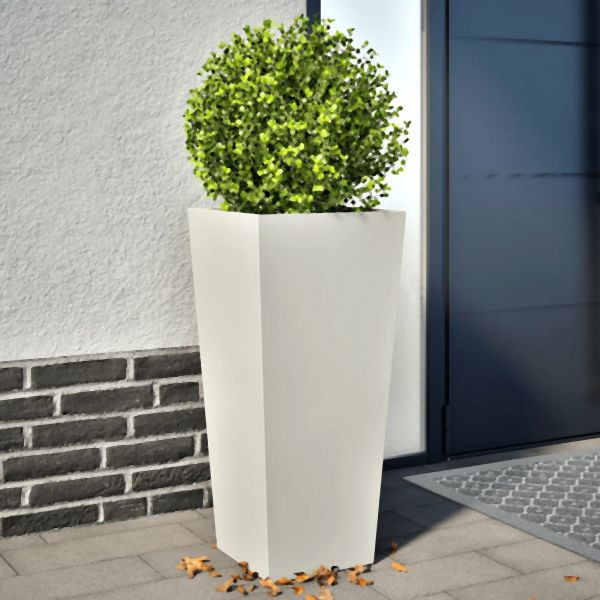 vidaXL Pflanzkübel 2 Stk. Weiß 35x35x75 cm Stahl, 851083