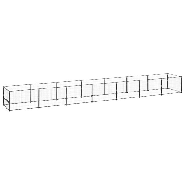 vidaXL Hundezwinger Schwarz 7 m² Stahl, 3082097, 8720286663714