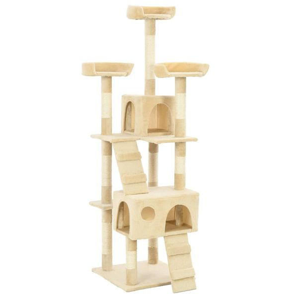 vidaXL Katzen-Kratzbaum mit Sisal-Säulen 170 cm Beige, 170614