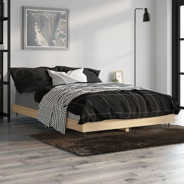 vidaXL Bettgestell Sonoma-Eiche 120x190 cm Holzwerkstoff, 832192