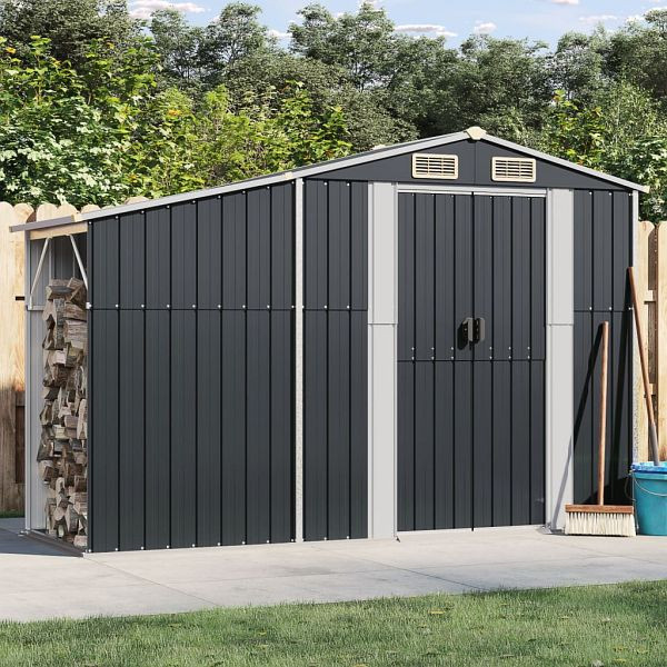 vidaXL Gerätehaus Anthrazit 277x93x179 cm Verzinkter Stahl, 364518