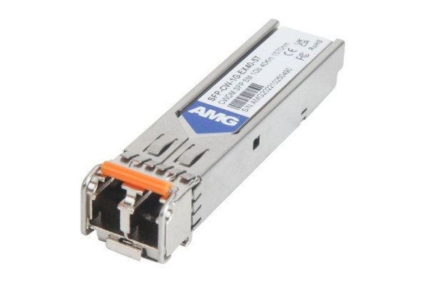 AMG Systems SFP, 1Gb/s, Doppelfaser, Singlemode, 40km Reichweite Tx/Rx: 1570nm, LC, DDM, DWDM, SFP-CW-1G-EX40-57