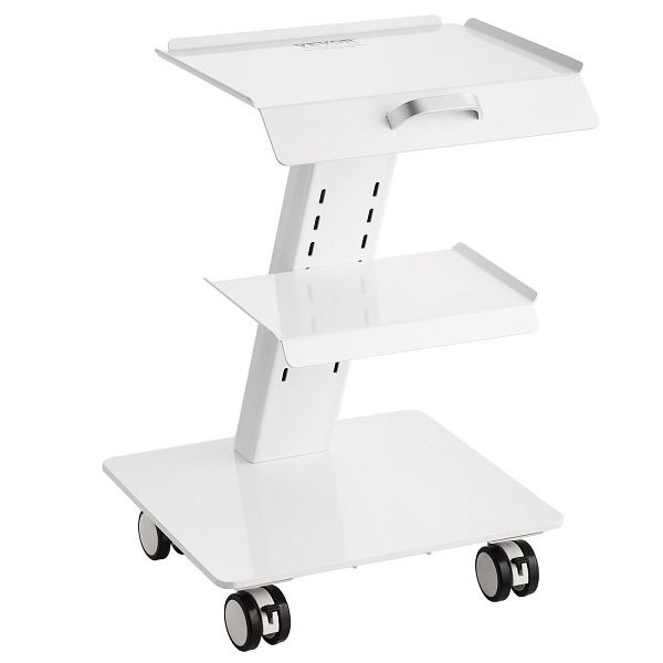 VEVOR Laborwagen, 3-lagiger mit Rollen, Mobil mit Lenkrollen, mit Tablett und 100 kg Tragkraft, für Labor, Klinik, Schönheitssalon, SYSSTCB4Q2353S6MWV0