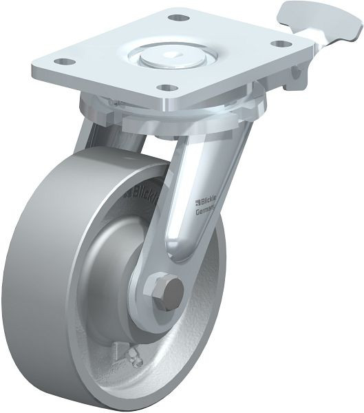 Blickle LO-G 150K-RI4 Stahlgeschweißte Schwerlast-Lenkrolle, Guss, Grau, 853083