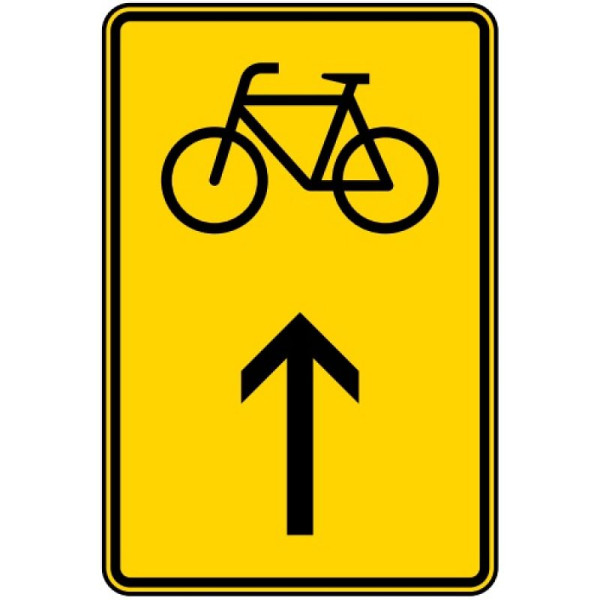Stein HGS Wegweiser für Radverkehr geradeaus Nr. 422-36, 600 x 900 mm, RA2, Flachform 2 mm, 422-36-221