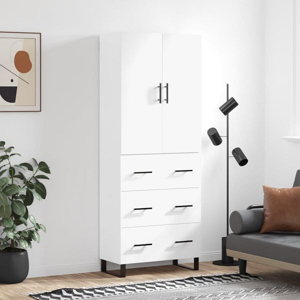 vidaXL Highboard Weiß 69,5x34x180 cm Holzwerkstoff, 3195867