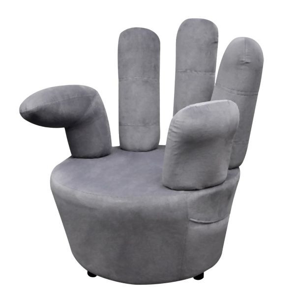 vidaXL Sessel in Handform Grau Samt, witziger Stil, 241731