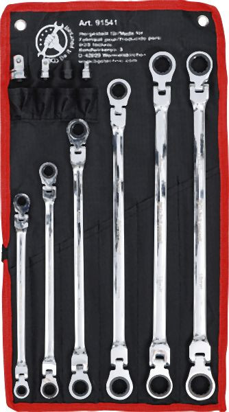 BGS Doppel-Ratschen-Gelenkschlüssel-Satz, SW 8 - 19 mm, 10-teilig, 91541