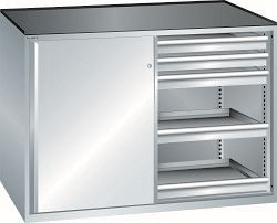 LISTA Schubladenschrank 2x36x27E (BxTxH) 1430x600x1020mm KEY Lock, Lichtgrau, 10 Schubladen, Tragkraft Schubladen: 200 kg, 79.435.020