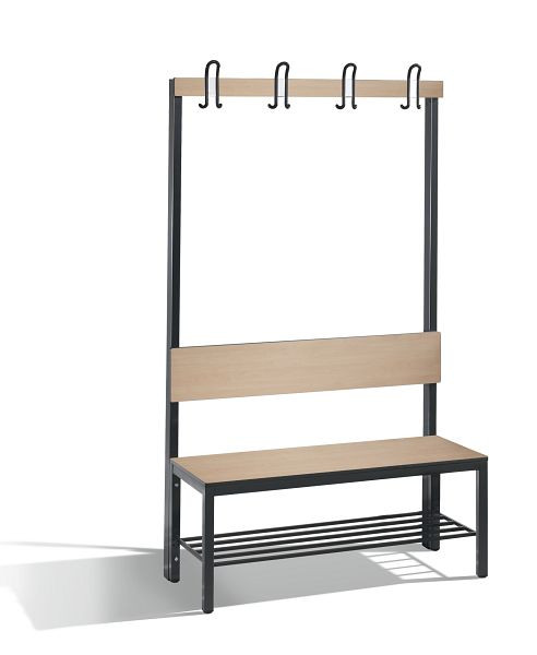C+P Garderobenbank mit Rückenlehne, Basic Plus, H1650xB1000xT407mm, 8060-110 S10002