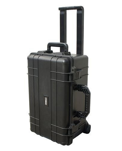 DENIOS Schutzkoffer aus Kunststoff (PP), schwarz, mit Schaumstoff und Rollen, 37 Liter, 247-519